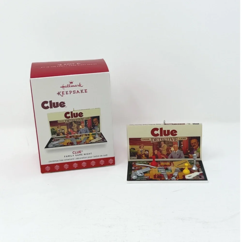 Hallmark 2017 Clue Family Game Night #4 Keepsake Ornament Hasbro Board Game